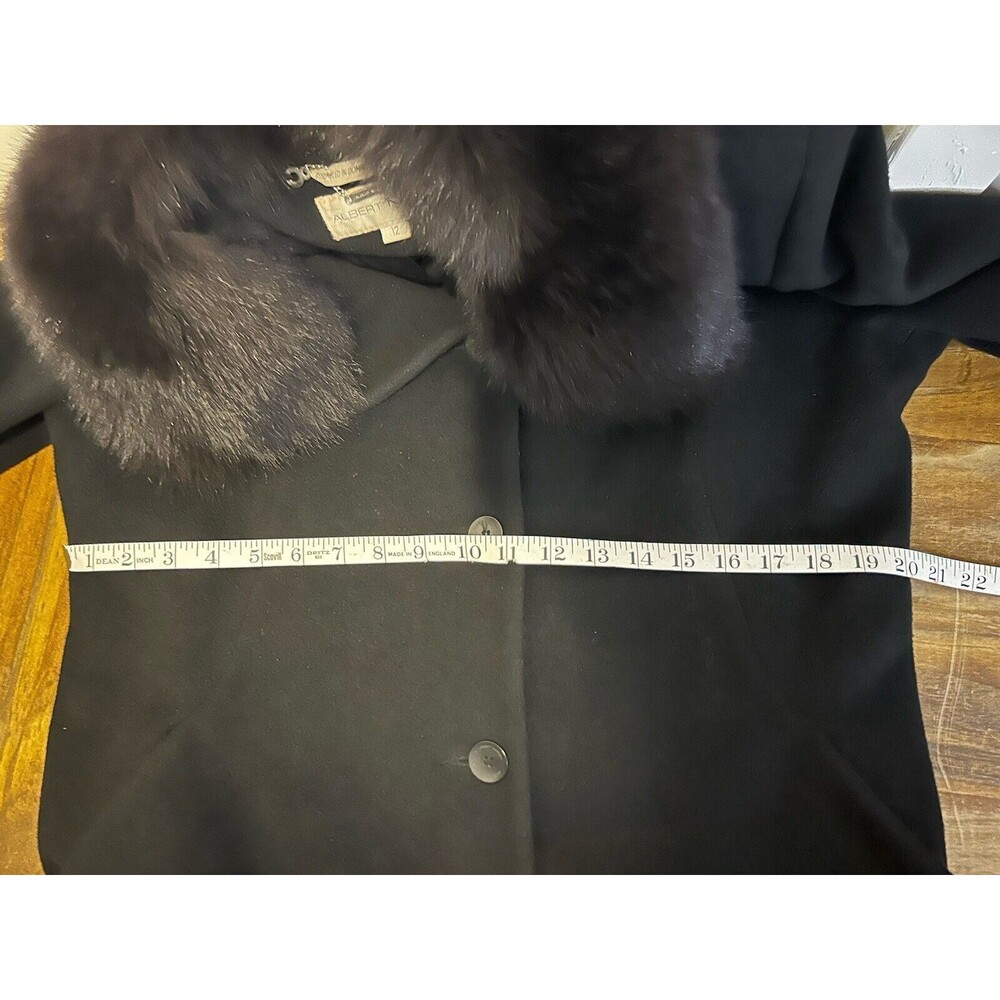 Albert Nipon Wool Long Overcoat With Collar Of Dy… - image 6
